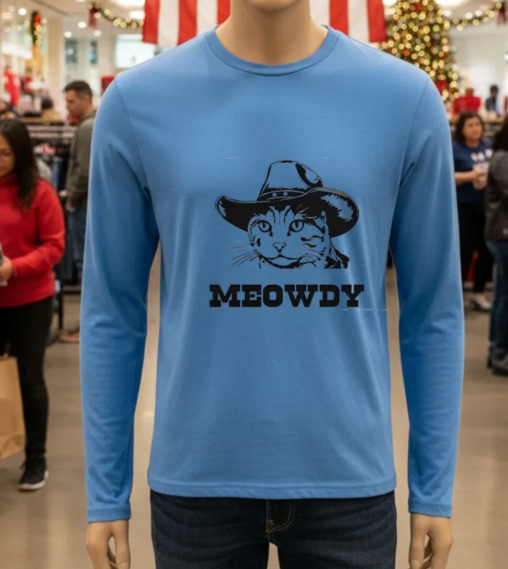 Cowboy Cat Meowdy Blue T Shirt