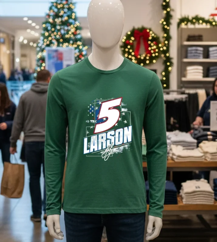 Cup Champions Kyle Larson Signature   Green T Shirt
