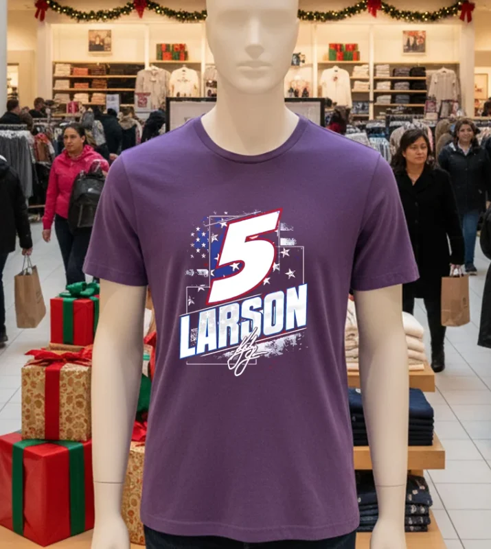 Cup Champions Kyle Larson Signature Purple T Shirt