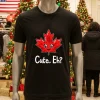 Cute Eh Maple Leaf Canada   Black T Shirt