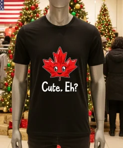 Cute Eh Maple Leaf Canada   Black T Shirt