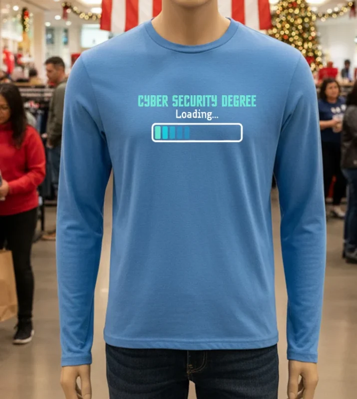 Cyber Security Degree Loading   Blue T Shirt