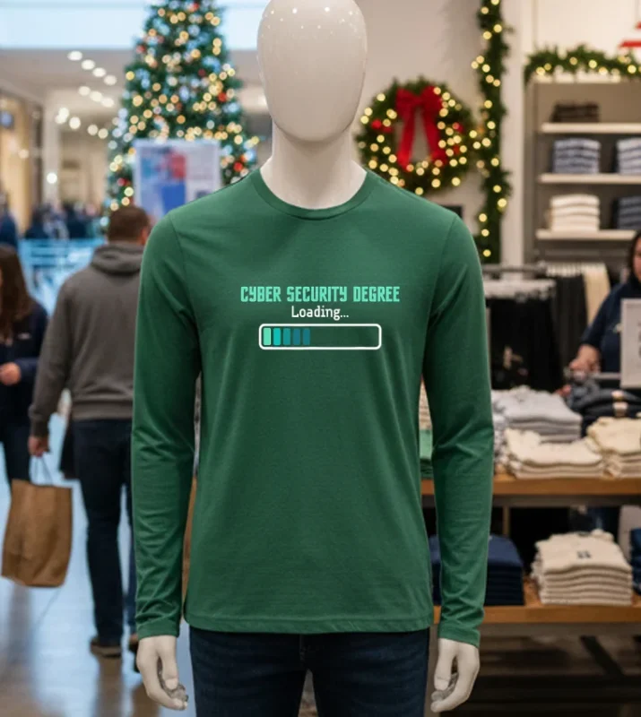 Cyber Security Degree Loading   Green T Shirt