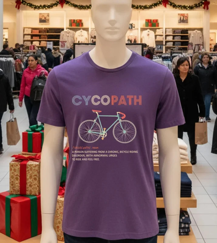 Cycopath Funny Cycling For Cyclists And Bikers   Purple T Shirt