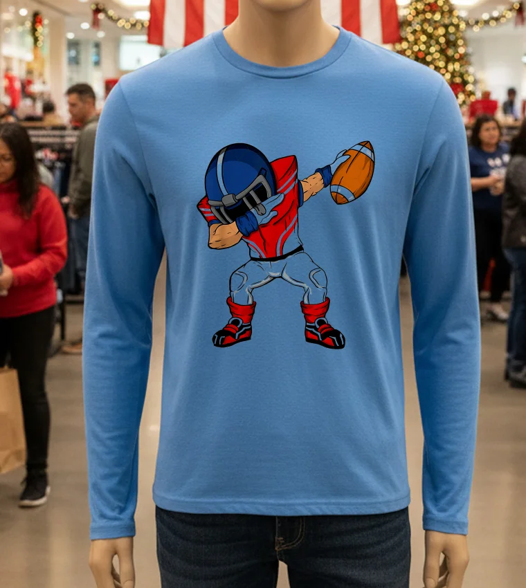 Dabbing Football Player - blue-t-shirt Dabbing Football Player Blue T Shirt