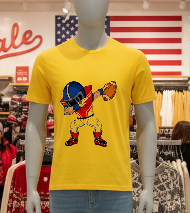 Dabbing Football Player - yellow-t-shirt Dabbing Football Player Yellow T Shirt