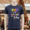 Dad Of The Brewing Baby Halloween Witch   Navy T Shirt