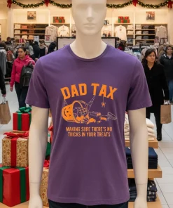 Dad Tax Halloween Trick Or Treat Candy Pumpkin Joke   Purple T Shirt