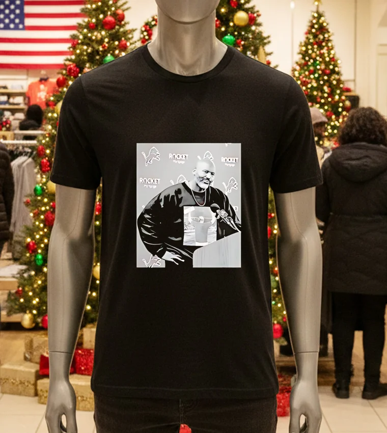 Dan Campbell In Brad Holmes Picture - black-t-shirt Dan Campbell In Brad Holmes Picture Black T Shirt