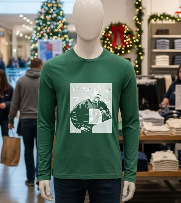 Dan Campbell In Brad Holmes Picture Green T Shirt