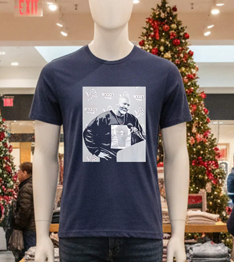 Dan Campbell In Brad Holmes Picture - navy-t-shirt Dan Campbell In Brad Holmes Picture Navy T Shirt