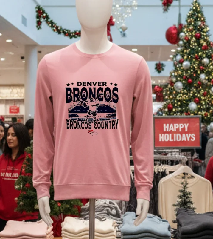 Denver Broncos Country Logo Pink T Shirt