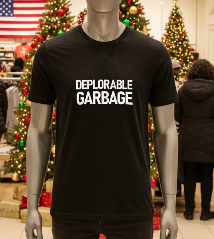 Deplorable Garbage For Trump   Black T Shirt