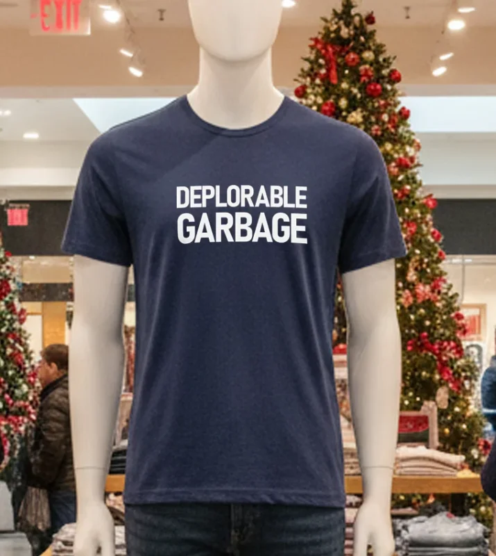Deplorable Garbage For Trump   Navy T Shirt