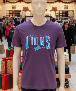 Detroit Lions Nfl Football Retro Graphic   Purple T Shirt