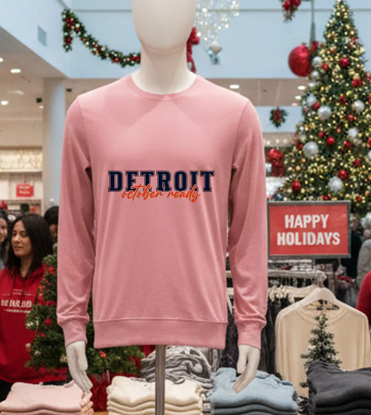 Detroit October Ready Baseball - pink-t-shirt Detroit October Ready Baseball Pink T Shirt