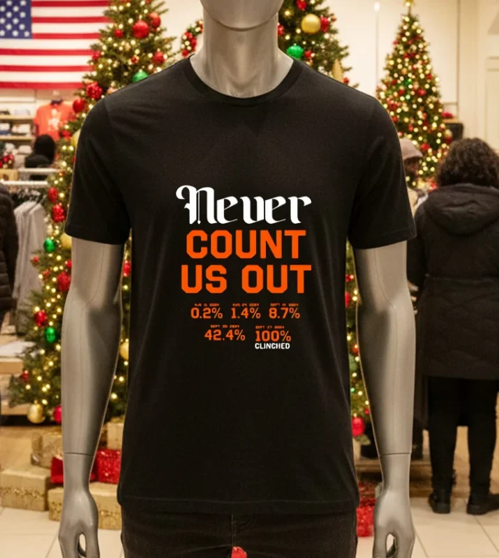 Detroit Tigers Baseball Never Count Us Out Black T Shirt