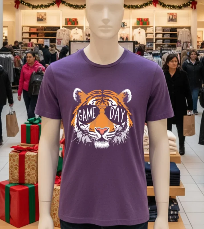 Detroit Tigers Game Day Tigers Mascot Purple T Shirt