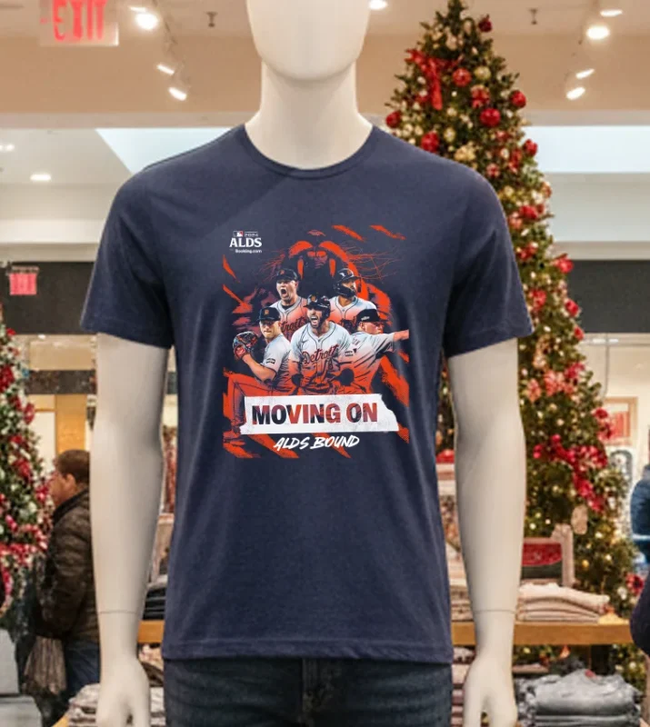 Detroit Tigers Moving On Alds Bound Navy T Shirt