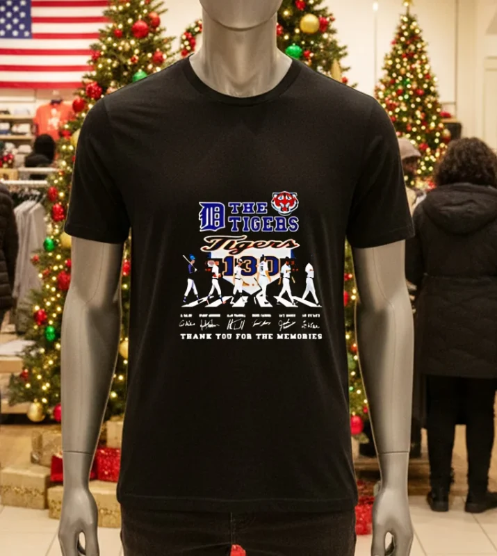 Detroit Tigers Thank You For The Memories Of The Tigers 130 Years Baseball Black T Shirt