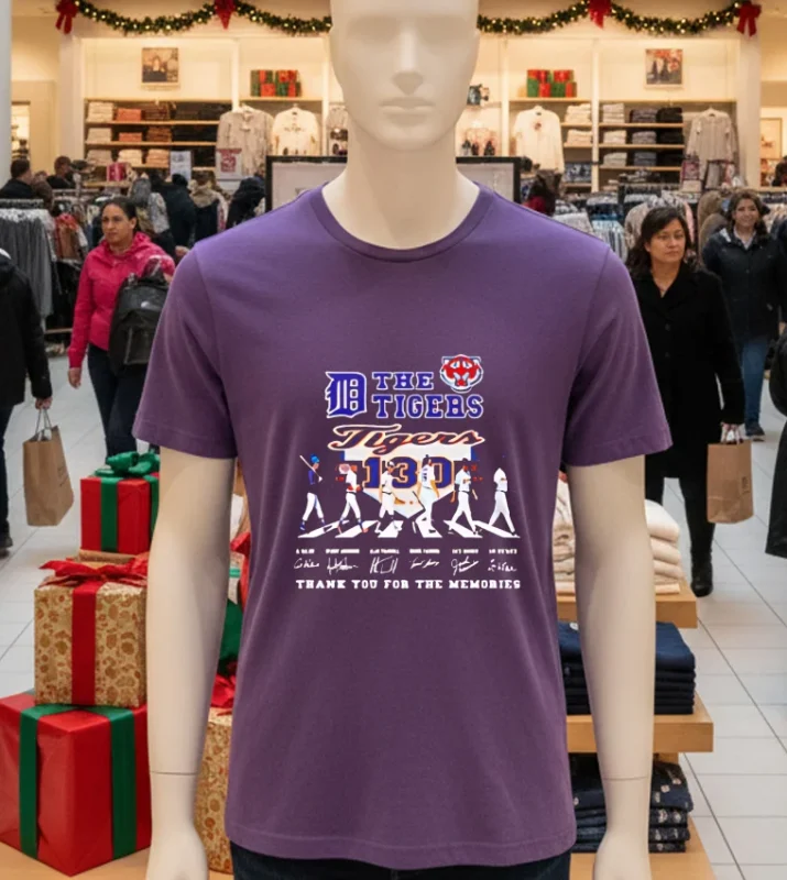 Detroit Tigers Thank You For The Memories Of The Tigers 130 Years Baseball Purple T Shirt