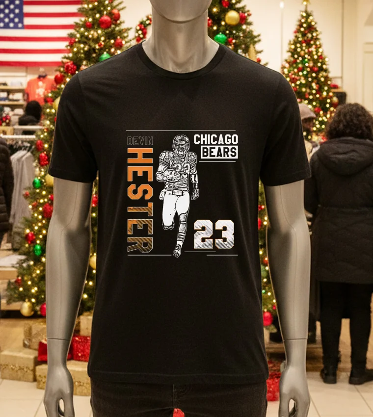 Devin Hester Chicago Bears Football 23 Retro - black-t-shirt Devin Hester Chicago Bears Football 23 Retro Black T Shirt