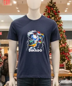 Dinado! Dinosaur Tornado   Navy T Shirt
