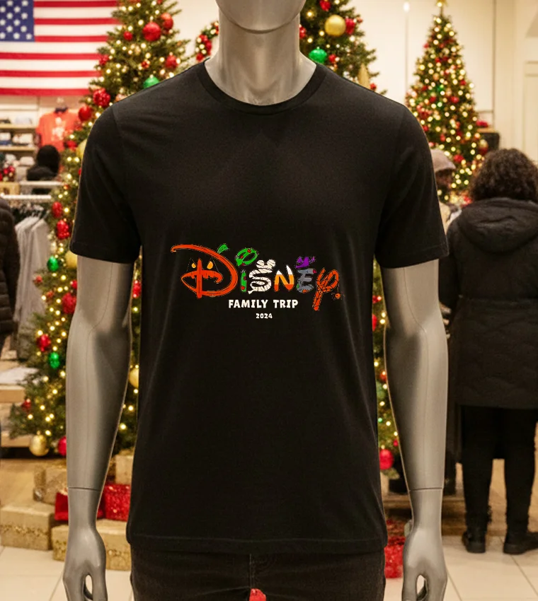 Disney Halloween Family Trip 2024 Matching Vacation - black-t-shirt Disney Halloween Family Trip 2024 Matching Vacation Black T Shirt
