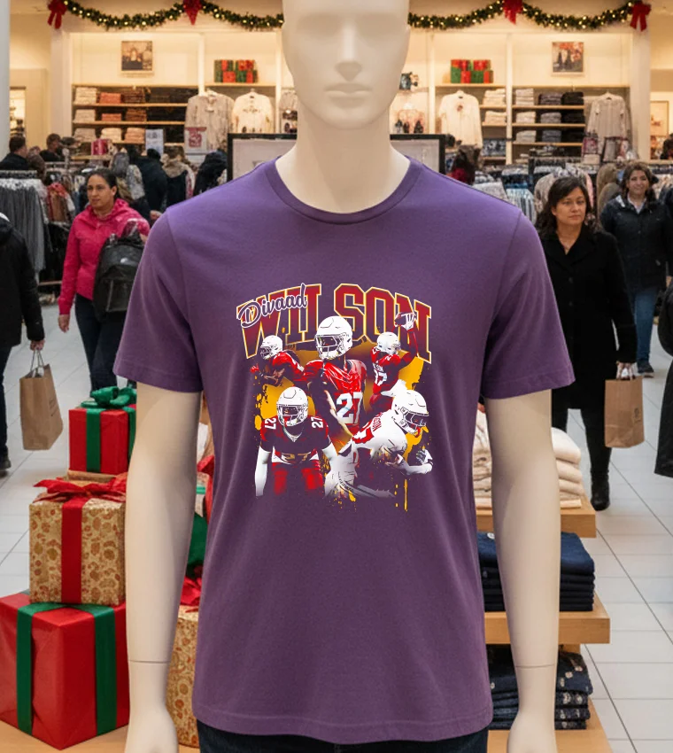 Divaad Wilson Arizona Cardinals Graphic - purple-t-shirt Divaad Wilson Arizona Cardinals Graphic Purple T Shirt