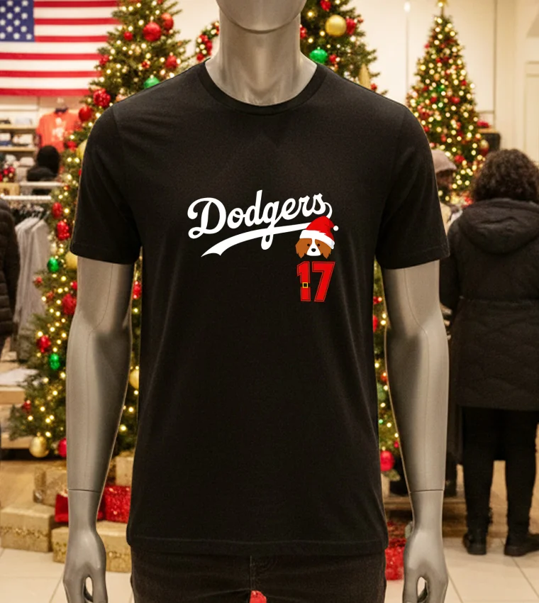Dodgers And Ohtani 17 Merry Christmas - black-t-shirt Dodgers And Ohtani 17 Merry Christmas Black T Shirt