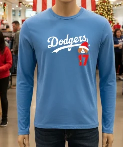Dodgers And Ohtani 17 Merry Christmas   Blue T Shirt