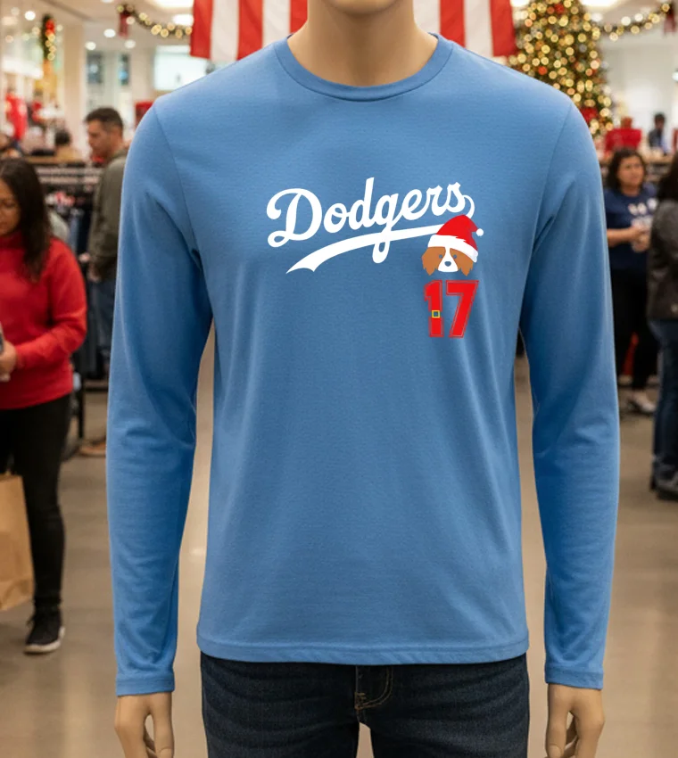 Dodgers And Ohtani 17 Merry Christmas - blue-t-shirt Dodgers And Ohtani 17 Merry Christmas Blue T Shirt