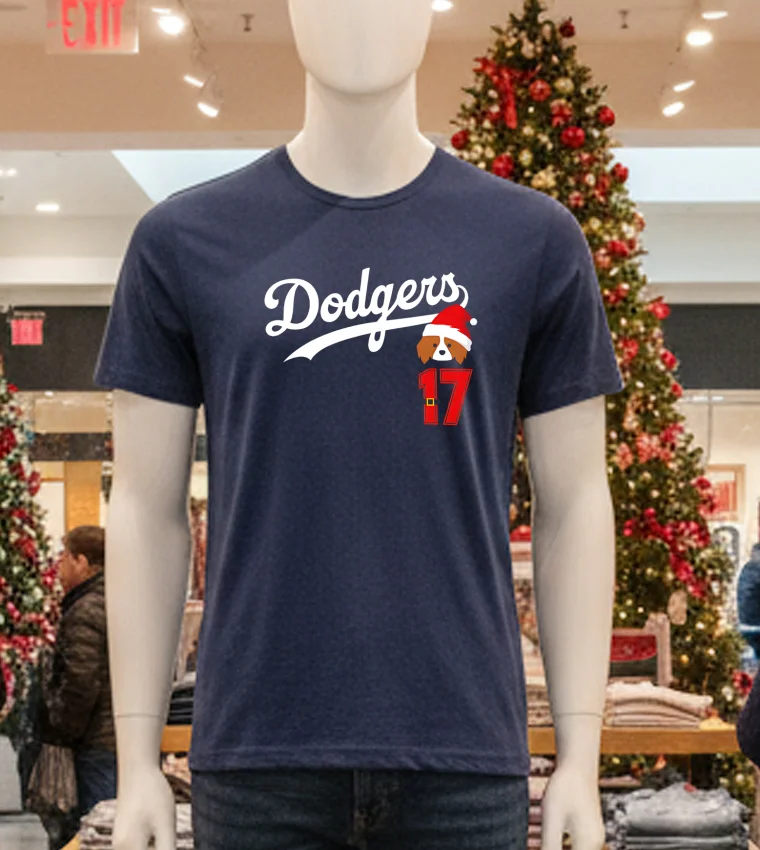 Dodgers And Ohtani 17 Merry Christmas - navy-t-shirt Dodgers And Ohtani 17 Merry Christmas Navy T Shirt