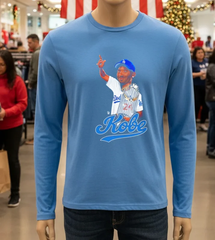 Dodgers Were Going To Win Championship #8 In 24 Kobe Cartoon   Blue T Shirt