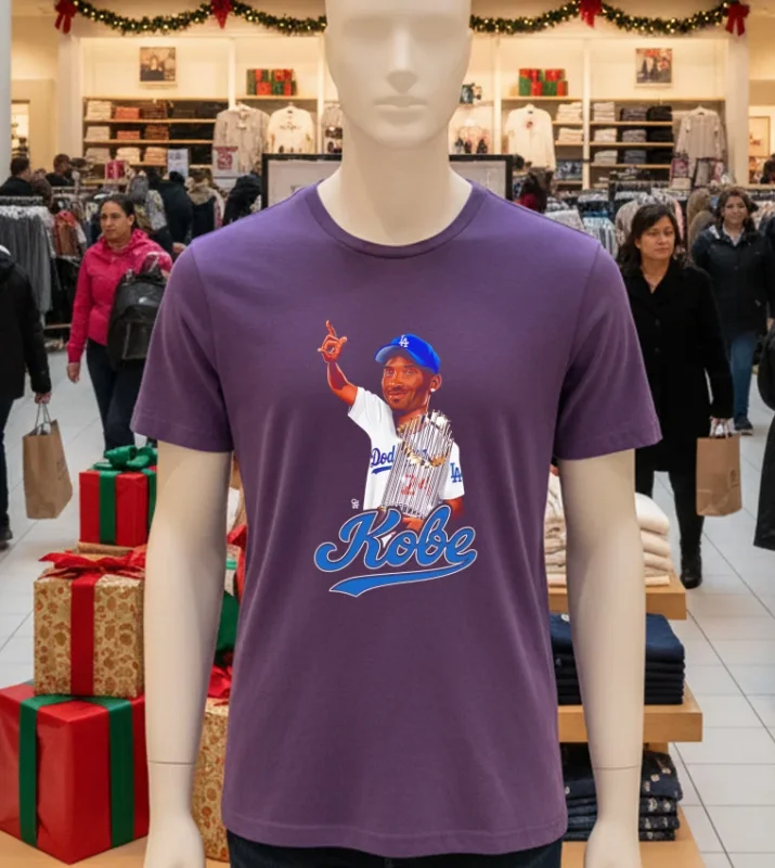 Dodgers Were Going To Win Championship #8 In 24 Kobe Cartoon   Purple T Shirt
