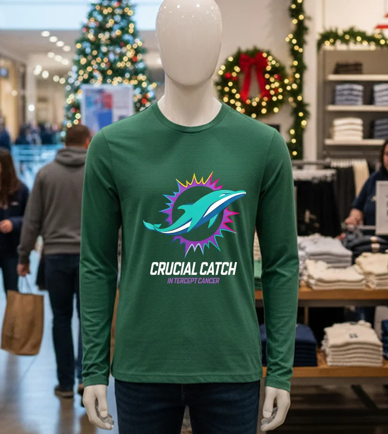 Dolphins 2024 Crucial Catch Intercept Cancer - green-t-shirt Dolphins 2024 Crucial Catch Intercept Cancer Green T Shirt