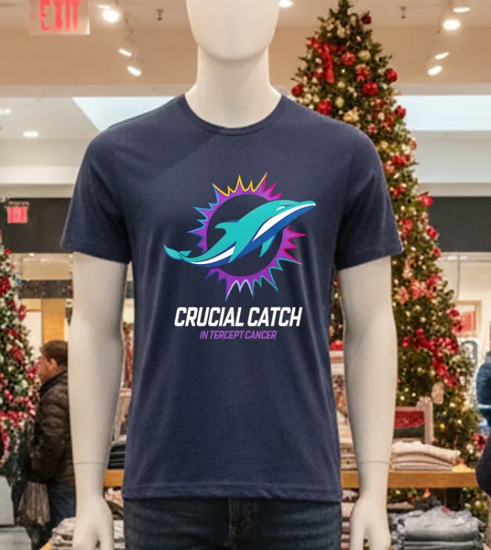 Dolphins 2024 Crucial Catch Intercept Cancer Navy T Shirt