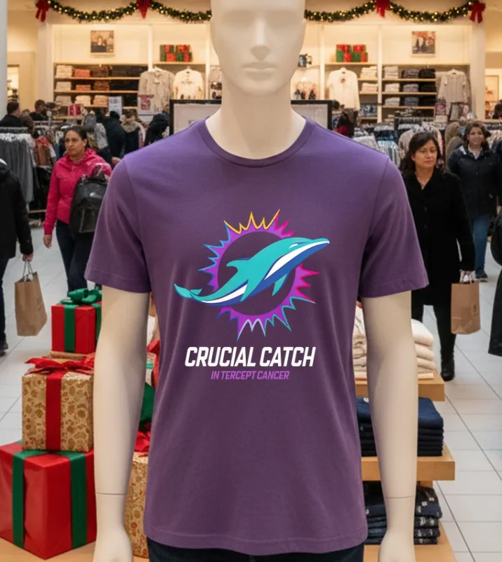 Dolphins 2024 Crucial Catch Intercept Cancer Purple T Shirt