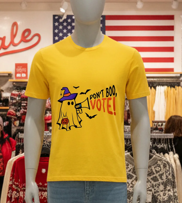 Don T Boo Vote Halloween - yellow-t-shirt Don T Boo Vote Halloween Yellow T Shirt