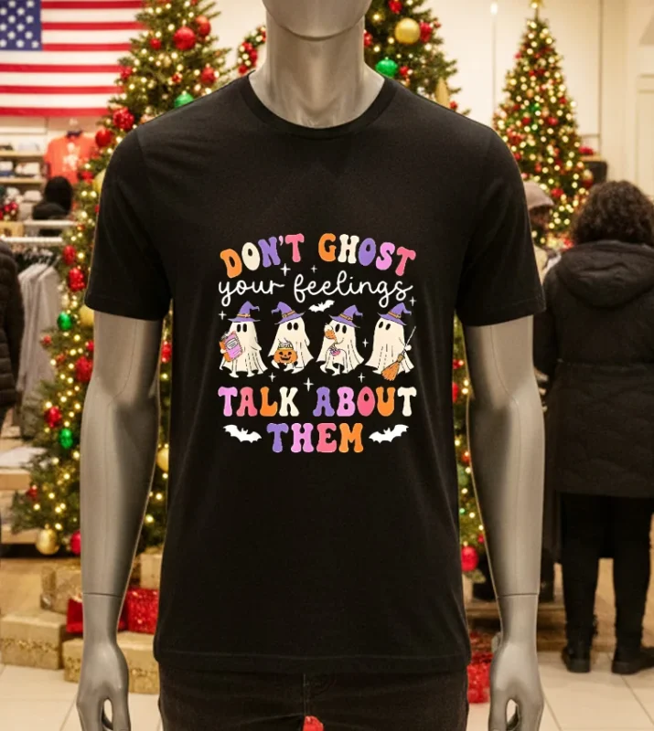 Don T Ghost Your Feeling Halloween School Counselor Black T Shirt