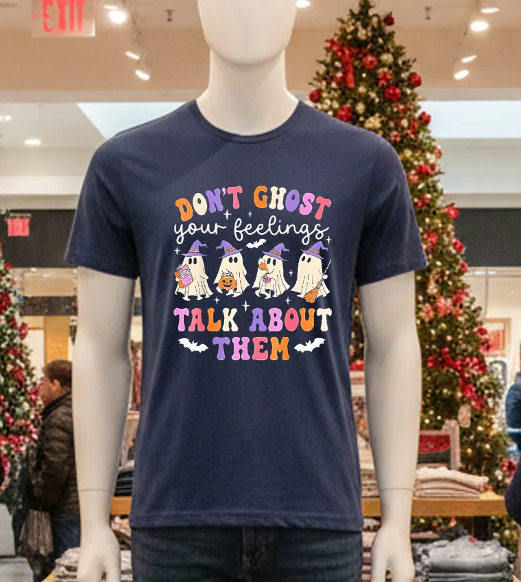 Don T Ghost Your Feeling Halloween School Counselor - navy-t-shirt Don T Ghost Your Feeling Halloween School Counselor Navy T Shirt