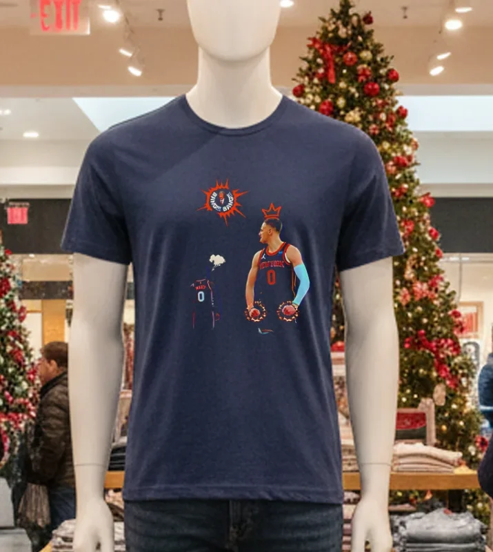 Donte Divincenzo New York Knicks The King Bang Bang Navy T Shirt