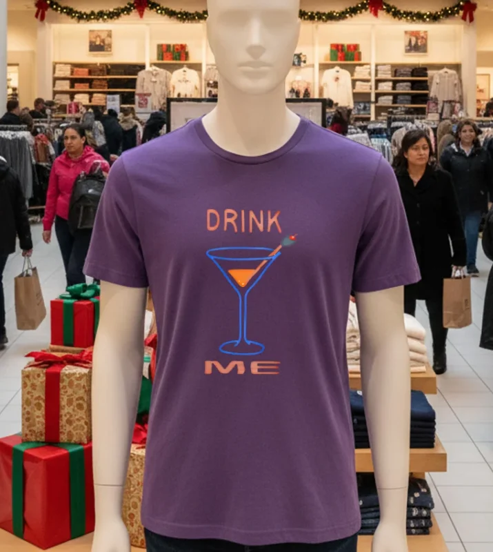 Drink Me Retro   Purple T Shirt