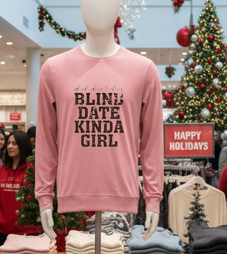 Duck Deer Turkey Blind Date Kinda Girl - pink-t-shirt Duck Deer Turkey Blind Date Kinda Girl Pink T Shirt