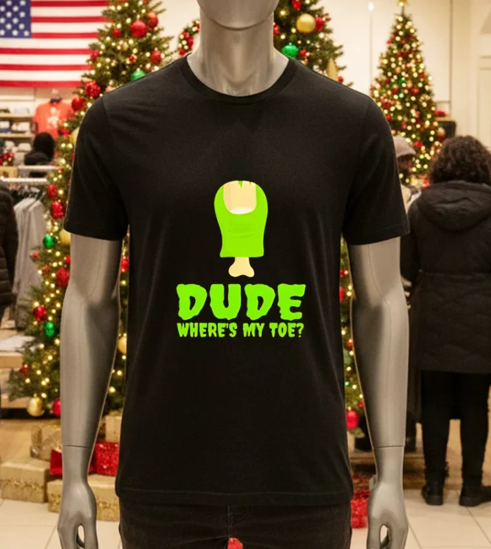 Dude Wheres My Toe Zombie Amputation Leg Amputee   Black T Shirt