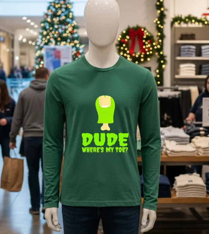 Dude Wheres My Toe Zombie Amputation Leg Amputee   Green T Shirt