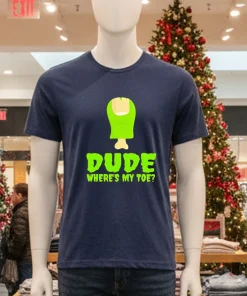 Dude Wheres My Toe Zombie Amputation Leg Amputee   Navy T Shirt