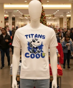 Ennessee Titans Nfl Team Snoopy Joe Cool   White T Shirt