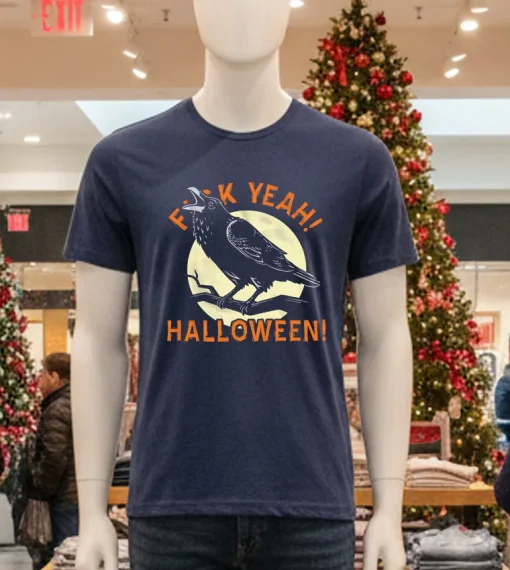 F Yeah! Halloween! Raven   Navy T Shirt