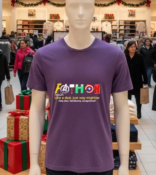 Fathor Like A Dad Just Way Mightier   Purple T Shirt